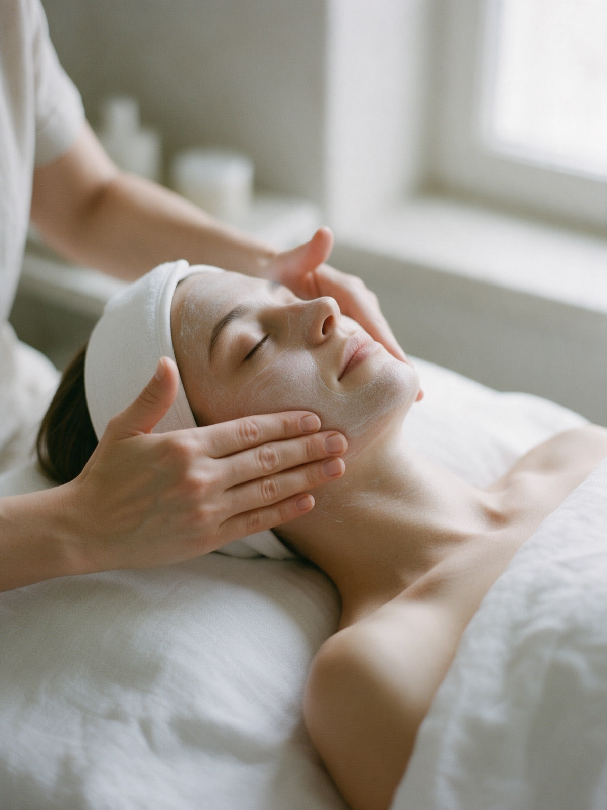 A facial in progress